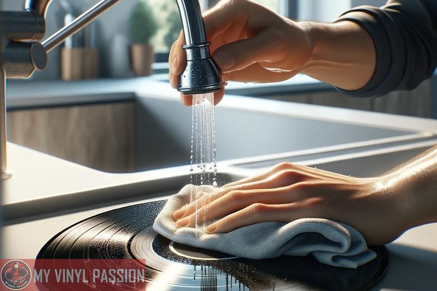 cleaning vinyl with water